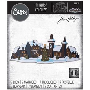 Sizzix Tim Holtz Dies 6Pkg - Holiday Village, Colorize