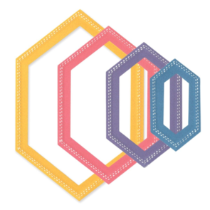Sizzix Fanciful Framelits Die Set 10PK  - Belinda Stitched Hexagons