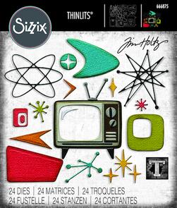 Sizzix Thinlits 24PK Die Set – Vault Atomic Retro by Tim Holtz