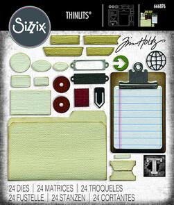 Sizzix Thinlits 24PK Die Set – Vault Noteworthy by Tim Holtz