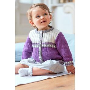 DMC Baby Cotton Girl's Fair Isle Striped Cardigan Pattern / Kit