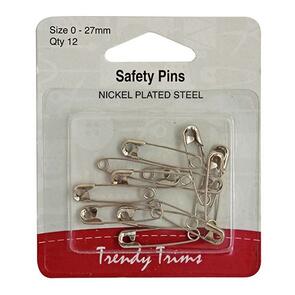 Trendy Trims  Safety Pins - Nickel