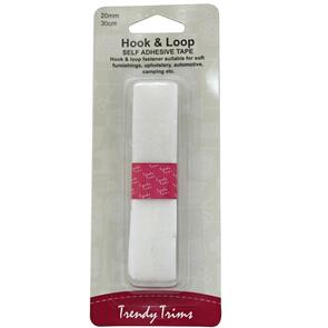 Trendy Trims  Hook & Loop Self Adhesive Tape 20mm x 30cm