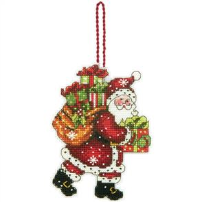 Dimensions  Ornament Cross Stitch Kit - Santa W/Bag
