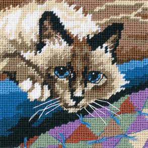 Dimensions  Needlepoint Kit - Cuddly Cat