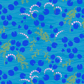 Andover Fabric Alison Glass Thicket - Pond Lagoon