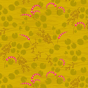 Andover Fabric Alison Glass Thicket - Pond Chartreuse