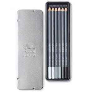 Winsor & Newton Charcoal Pencil Tin 6pc