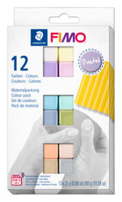 FIMO Soft Modelling Set - 12 Asst 25g Blocks Pastel Cols