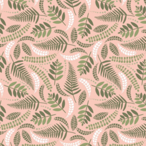 Nutex Kiwiana Fabric - Bird Stories - Ferns