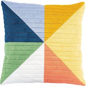 Vervaco Long Stitch Cushion Kit - Coloured Triangles