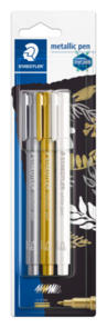 Staedtler Metallic Marker - White, Silver And Gold, Card 3