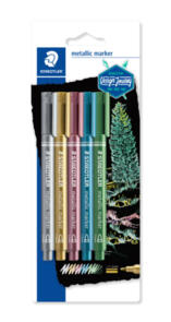 Staedtler Metallic Marker - Silver, Gold, Red, Blue And Green, Card 5