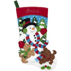 Bucilla Felt Stocking Applique Kit 18" Brad