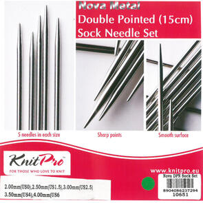 Knitpro  Nova Metal DPN / Double Pointed Sock Needle Set (15cm)