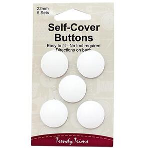 Trendy Trims Self Cover Buttons - White