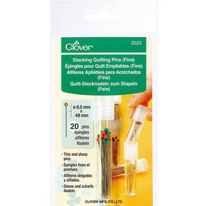 Clover  Stacking Quilting Pins, Fine 20 Pins Included