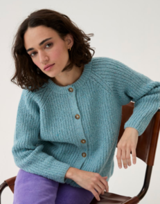 Sirdar 10780 Round Neck Rib Cardigan - Knitting Pattern / Kit
