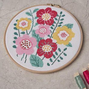 Anchor Cross Stitch Kit - Modern Graphic Bold Florals