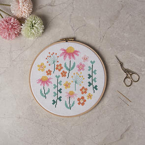 Anchor Cross Stitch Kit - Modern Graphic Scattered Florals