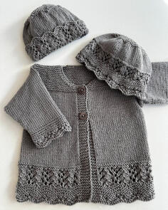 The Kiwi Stitch & Knit Co Amelie Cardi & Hats 4ply - Knitting Pattern / Kit