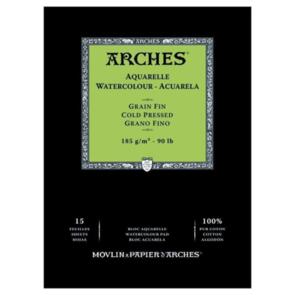 Arches Watercolour Natural White Pad 185gsm, Cold Pressed 15sheets