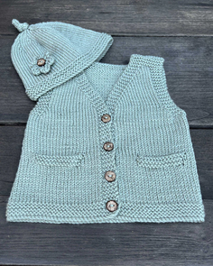 The Kiwi Stitch & Knit Co Ava & Archie Vintage Vest & Hat - Knitting Pattern / Kit
