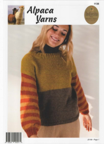 Alpaca Yarns Knitting Pattern 1138 Stripe Sweater