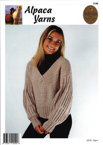 Alpaca Yarns Knitting Pattern 1140 - Vintage Sweater