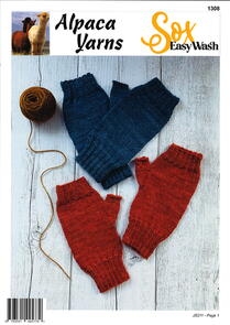 Alpaca Yarns Knitting Pattern 1308 - Sox EasyWash Fingerless Mitts