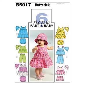 Butterick Pattern 5017 Infants' Top, Dress, Panties, Shorts, Pants and Hat