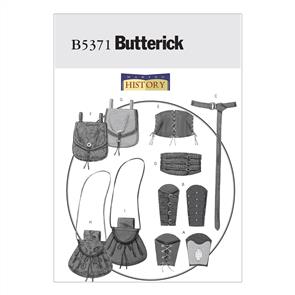 Butterick Pattern 5371 Misses'/Men's Wrist Bracers, Corset, Belt And Pouches