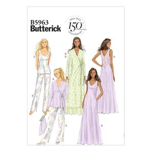 Butterick Pattern 5963 Misses' Robe, Top, Gown, Pants and Bag