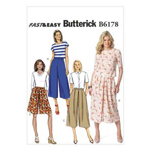 Butterick Pattern 6178 Misses' Culottes