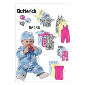 Butterick Pattern 6238 Infants' Jacket, Overalls, Pants, Bunting and Hat