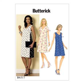 Butterick Pattern 6317 Misses' Pullover V-Neck Dresses