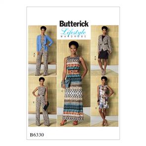 Butterick Pattern 6330 Misses' Jacket, Elastic-Waist Dress, Romper and Jumpsuit