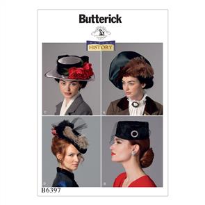 Butterick Pattern 6397 Misses' Hats in Four Styles