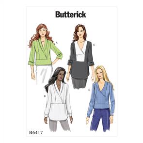 Butterick Pattern 6417 Misses' Surplice, Paneled Tops