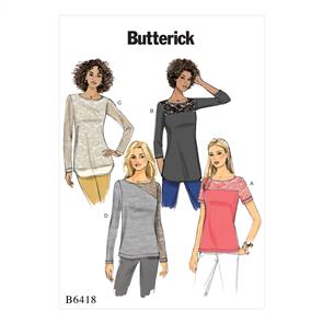 Butterick Pattern 6418 Misses' Knit, Lace-Detail Tops