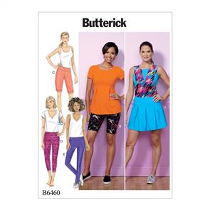 Butterick Pattern 6460 Misses' Pleated Skort, and Pull-On Shorts and Pants
