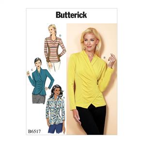 Butterick Pattern 6517 Misses' Top with Pleat and Options