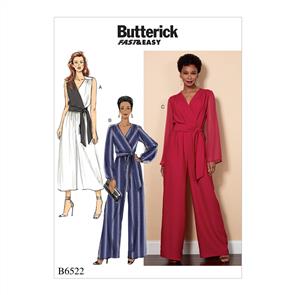 Butterick Pattern 6522 Misses'/Women's Jumpsuit and Sash