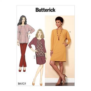 Butterick Pattern 6525 Misses' Knit Dress and Tunic, Skirt, and Pants