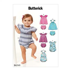 Butterick Pattern 6549 Infants Romper, Dress and Panties