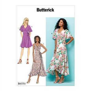 Butterick Pattern 6554 Misses' Wrap Dresses