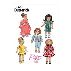 Butterick Pattern 6645 Clothes For 18" Doll
