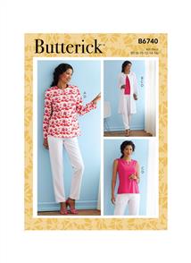 Butterick Pattern 6740 Misses' Jacket, Coat, Top & Pants