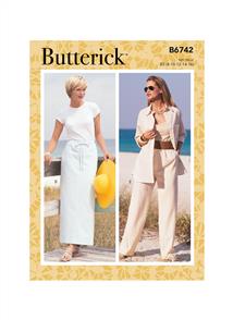 Butterick Pattern 6742 Misses'/Misses' Petite Elastic-Waist Skirts, Shorts and Pants