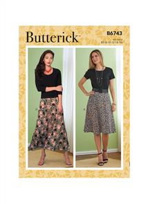 Butterick Pattern 6743 Misses'/Misses' Petite Gored Skirts